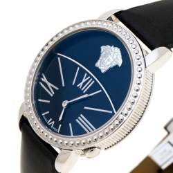 Pre Owned Versace Black Stainless Steel Krios 93Q Women's Wristwatch 38 mm