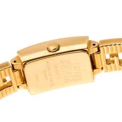 Pre Owned ساعة يد نسائية غياني فيرساتشي ميدوسا الشهيرة 7009017 مطلي ذهب سوداء 20 مم