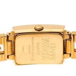 Pre Owned ساعة يد نسائية غياني فيرساتشي ميدوسا الشهيرة 7009017 مطلي ذهب سوداء 20 مم