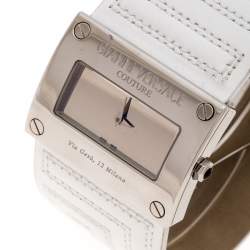 مملوكة مسبقًا Gianni Versace Silver Stainless Steel V-Couture 71O Women's Wristwatch 40MM
