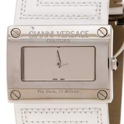 مملوكة مسبقًا Gianni Versace Silver Stainless Steel V-Couture 71O Women's Wristwatch 40MM