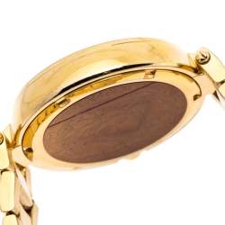 Pre Owned Versace Gold Plated Stainless Steel Mystique Hibiscus Women's Wristwatch 38MM