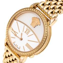 Pre Owned ساعة يد نسائية فرساتشي كريوس 93كيو ستانلس ستيل مطلية ذهب أبيض 38 مم