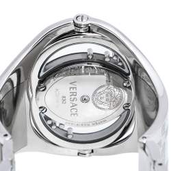 Pre Owned  ساعة يد نسائية فيرساتشي إيكليسي 83كيو  ألماس ستانلس ستيل فضية 39 مم