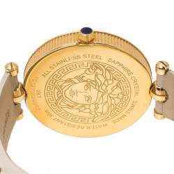 Pre Owned Versace Beige Rose Gold Plated Stainless Steel Vanitas VK7 Women's Wristwatch 40 mm