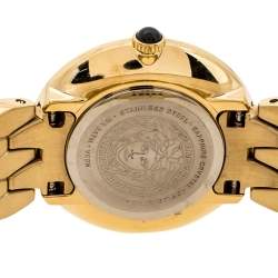 مملوكة مسبقًا Versace Gold Tone Stainless Steel V-Flare VEBN Women's Wristwatch 28 mm