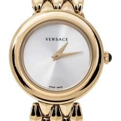 مملوكة مسبقًا Versace Gold Tone Stainless Steel V-Flare VEBN Women's Wristwatch 28 mm