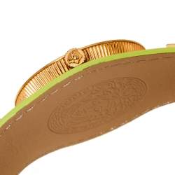 مملوكة مسبقًا ساعة يد نسائية فيرساتشي VLA070014 ستانلس ستيل VLA070014 مطلية بذهب وردي أصفر وأخضر 35 مم