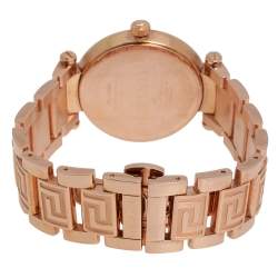 Pre Owned ساعة يد نسائية فرساتشي  ريف 68Q ستانلس ستيل مطلية ذهبي وردي سوداء 35 مم