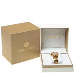Versace Silver Gold Tone Stainless Steel Vanity P5Q Women's Wristwatch 35 mm