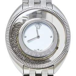 Pre Owned Versace White Stainless Steel Destiny Spirit 86Q Women's Wristwatch 39 mm