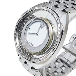 Pre Owned Versace White Stainless Steel Destiny Spirit 86Q Women's Wristwatch 39 mm