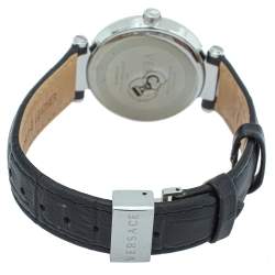 Pre Owned ساعة يد نسائية فيرساتشي ريف 68كيو ستانلس ستيل سوداء 35 مم