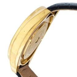 Pre Owned Versace Black Gold Plated Stainless Steel & Leather Destiny Spirit 86Q Women's Wristwatch 39 MM