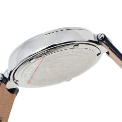 Pre Owned ساعة يد نسائية فيرساتشي هيبيسكوس ميستيك آي9كيو91دي9أتش آي أس009 ألماس و جلد و ستانلس ستيل سوداء 38 مم