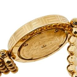 Pre Owned Versace Mother Of Pearl Yellow Gold Plated Stainless Steel Eon 79Q Women's Wristwatch 33.5 mm