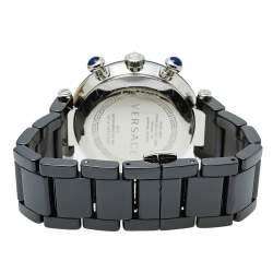 Pre Owned Versace Black Ceramic & Stainless Steel Reve 95C Women's Wristwatch 40 mm