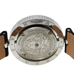 Pre Owned Versace Mother Of Pearl Stainless Steel Leather Eon 79Q Women's Wristwatch 34 mm