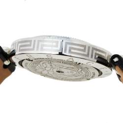 Pre Owned Versace Mother Of Pearl Stainless Steel Leather Eon 79Q Women's Wristwatch 34 mm