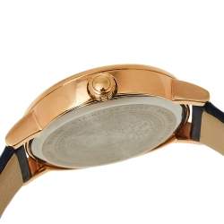 Pre Owned Versace Blue Gold Plated Stainless Steel Leather Virtus VEHC Women's Wristwatch 36 mm