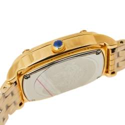 Pre Owned Versace Black Gold Plated Stainless Steel Couture Oval VE1B Women's Wristwatch 29 mm