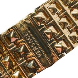 مملوكة مسبقًا Versace Mother of Pearl Gold Plated Stainless Steel Cleopatra 85Q Women's Wristwatch 33 mm