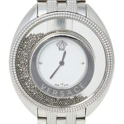 Pre Owned Versace White Stainless Steel Destiny Spirit 86Q Women's Wristwatch 39 mm