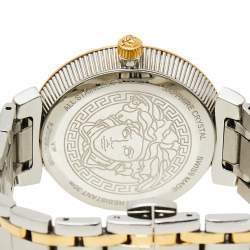 Pre Owned Versace Mother of Pearl Gold Plated Stainless Steel Daphnis V16 Women's Wristwatch 35 MM