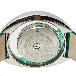 مملوكة مسبقًا Versace Mother of Pearl Stainless Steel Lizard Destiny Precious 86Q Women's Wristwatch 40 mm