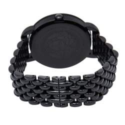 Pre Owned Versace Black Ion Plated Stainless Steel Krios M6Q60D008 Women's Wristwatch 38 mm