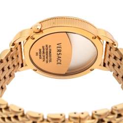 Pre Owned Versace White Gold Plated Stainless Steel Krios 93Q Women's Wristwatch 38 mm 