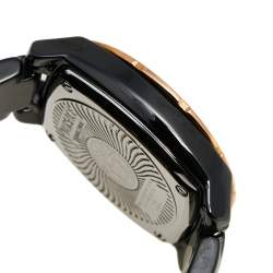 Pre Owned Versace Black Ceramic Rose Gold Stainless Steel Diamonds DV One Glamour 63Q Men's Wristwatch 34 mm