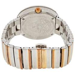 Versace Rose Gold Two-Tone Stainless Steel Leather V-Metal Icon VLC100014 Women's Wristwatch 40 mm