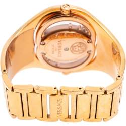 Pre Owned Versace Black Rose Gold Plated Stainless Steel Eclissi 73Q Women's Wristwatch 39 mm