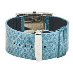 Pre Owned Versace Blue Mother Of Pearl Stainless Steel Stainless Steel Snakeskin Leather Beauville VSQ99 Women's Wristwatch 38 mm