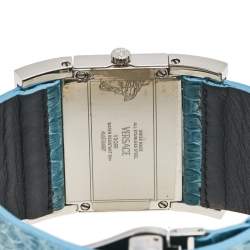 Pre Owned Versace Blue Mother Of Pearl Stainless Steel Stainless Steel Snakeskin Leather Beauville VSQ99 Women's Wristwatch 38 mm