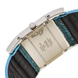 Pre Owned Versace Blue Mother Of Pearl Stainless Steel Stainless Steel Snakeskin Leather Beauville VSQ99 Women's Wristwatch 38 mm