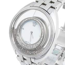 Pre Owned Versace White Stainless Steel Diamond Destiny Spirit 86Q Women's Wristwatch 39 mm