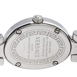 Pre Owned Versace Black Diamond Stainless Steel V-Glam 60Q99 Women's Wristwatch 25 mm