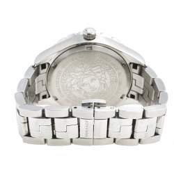 Pre Owned Versace Pink Stainless Steel Hellenyium V12010015 Women's Wristwatch 35 mm