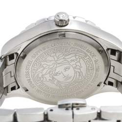 Pre Owned Versace Pink Stainless Steel Hellenyium V12010015 Women's Wristwatch 35 mm