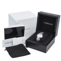 Pre Owned Versace Mother of Pearl Stainless Steel Reve 68Q99SD498-S099 Women's Wristwatch 35 mm