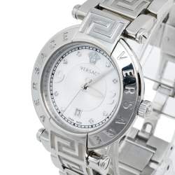 Pre Owned Versace Mother of Pearl Stainless Steel Reve 68Q99SD498-S099 Women's Wristwatch 35 mm