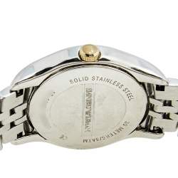 Pre Owned Emporio Armani Silver Two Tone Stainless Steel AR1845 Women's Wristwatch 27 mm