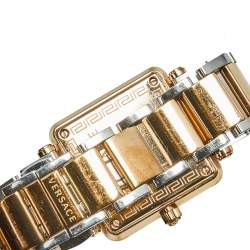 مملوكة مسبقًا Versace Mother of Pearl Two Tone Stainless Steel Reve Carre 88Q Women's Wristwatch 30 mm