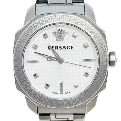 Pre Owned Versace Silver Stainless Steel Dylos VQD040015 Women's Wristwatch 35 mm