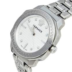 Pre Owned Versace Silver Stainless Steel Dylos VQD040015 Women's Wristwatch 35 mm