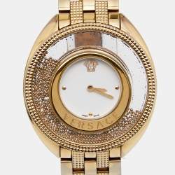 Pre Owned Versace Gold Stainless Steel Destiny Spirit 86Q Women's Wristwatch 39 mm