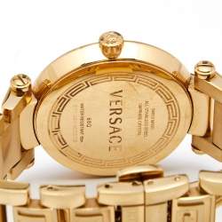 Pre Owned  Versace Mother Of Pearl Gold Plated Stainless Steel Reve 68Q Women's Wristwatch 35 mm