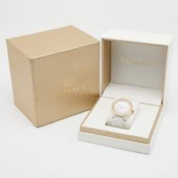 Pre Owned Versace Mother of Pearl Diamond Rose Gold Plated Stainless Steel Ceramic DV One 01AC Women's Wristwatch 41 mm